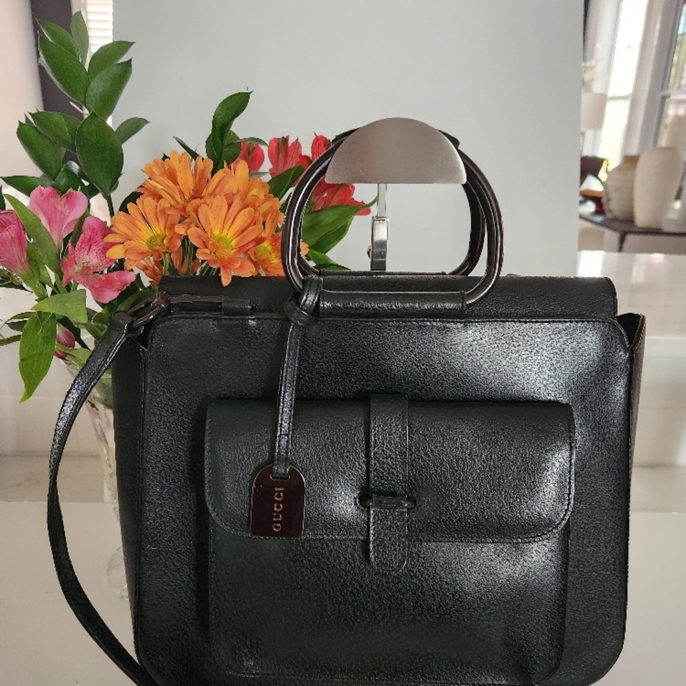 Gucci Black Leather Shoulder Bag